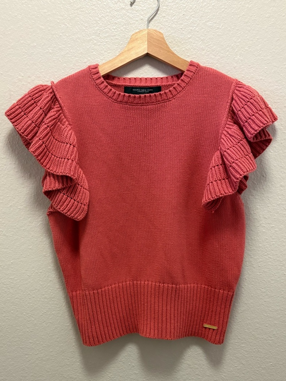 Marc New York ruffle sleeve tank sweater